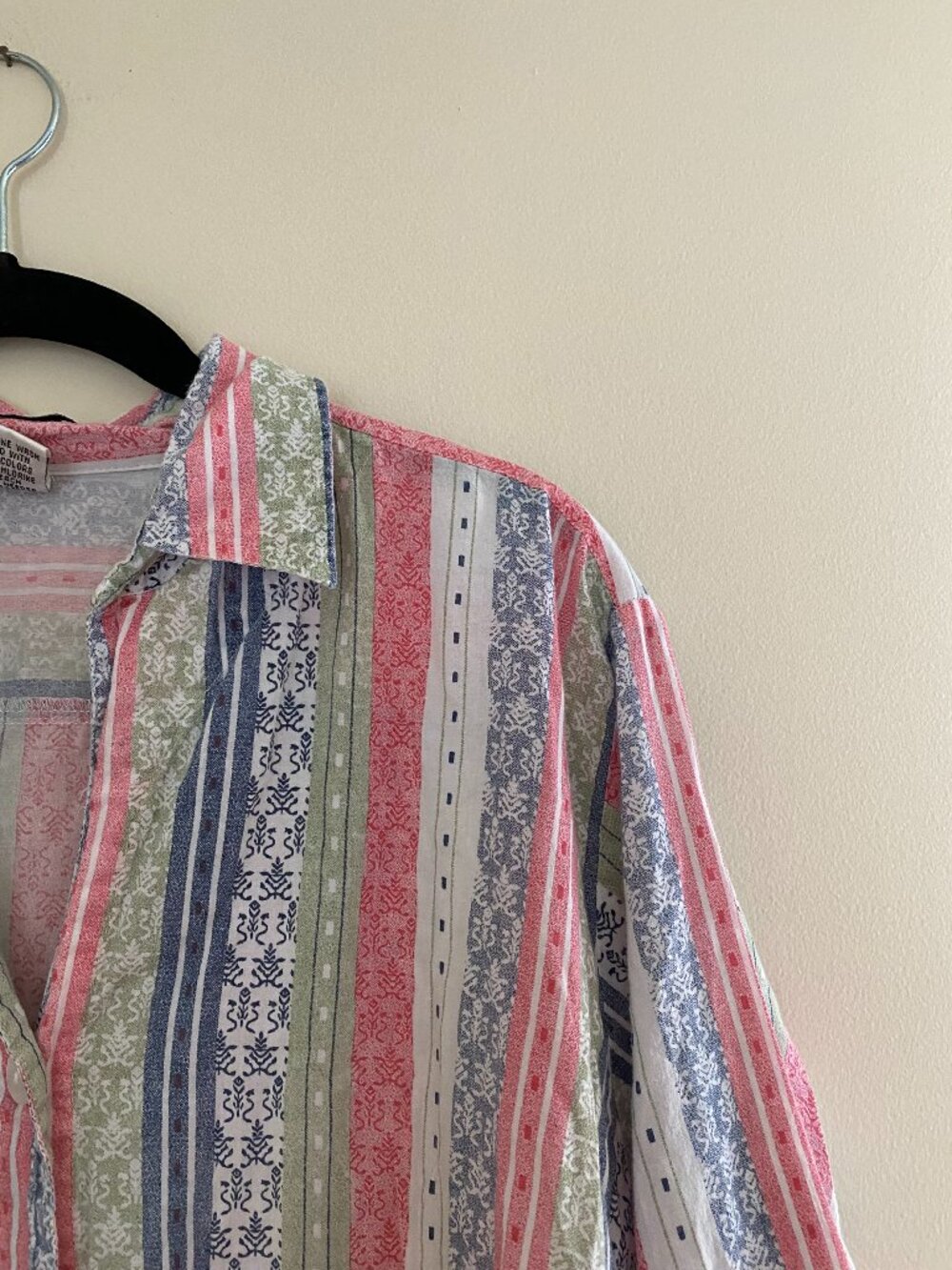 Striped Patchwork Long Sleeve Blouse